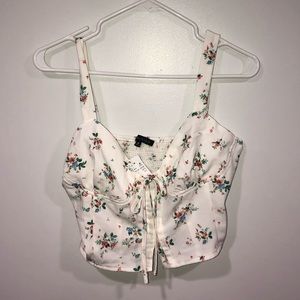 White floral crop top